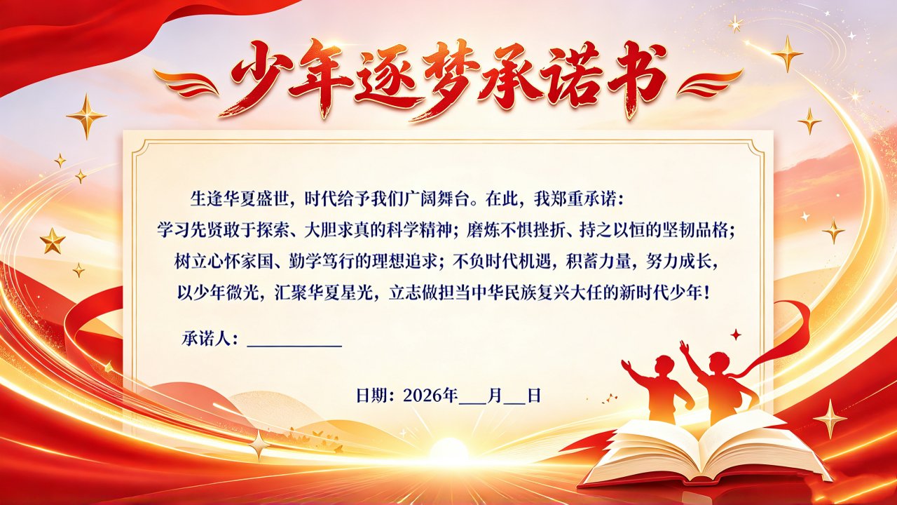 少年逐梦承诺书